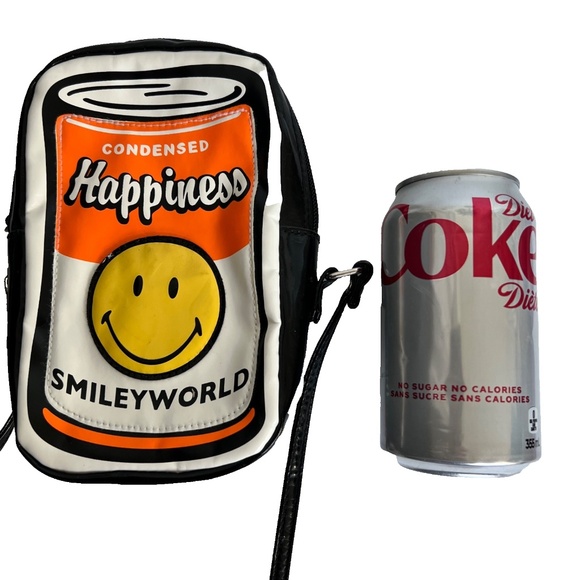 Smileyworld X Maverick Bag Soup Can Happiness Emoji Smiley Face Crossbody Orange - Picture 10 of 10